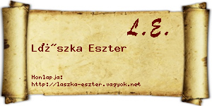 Lászka Eszter névjegykártya